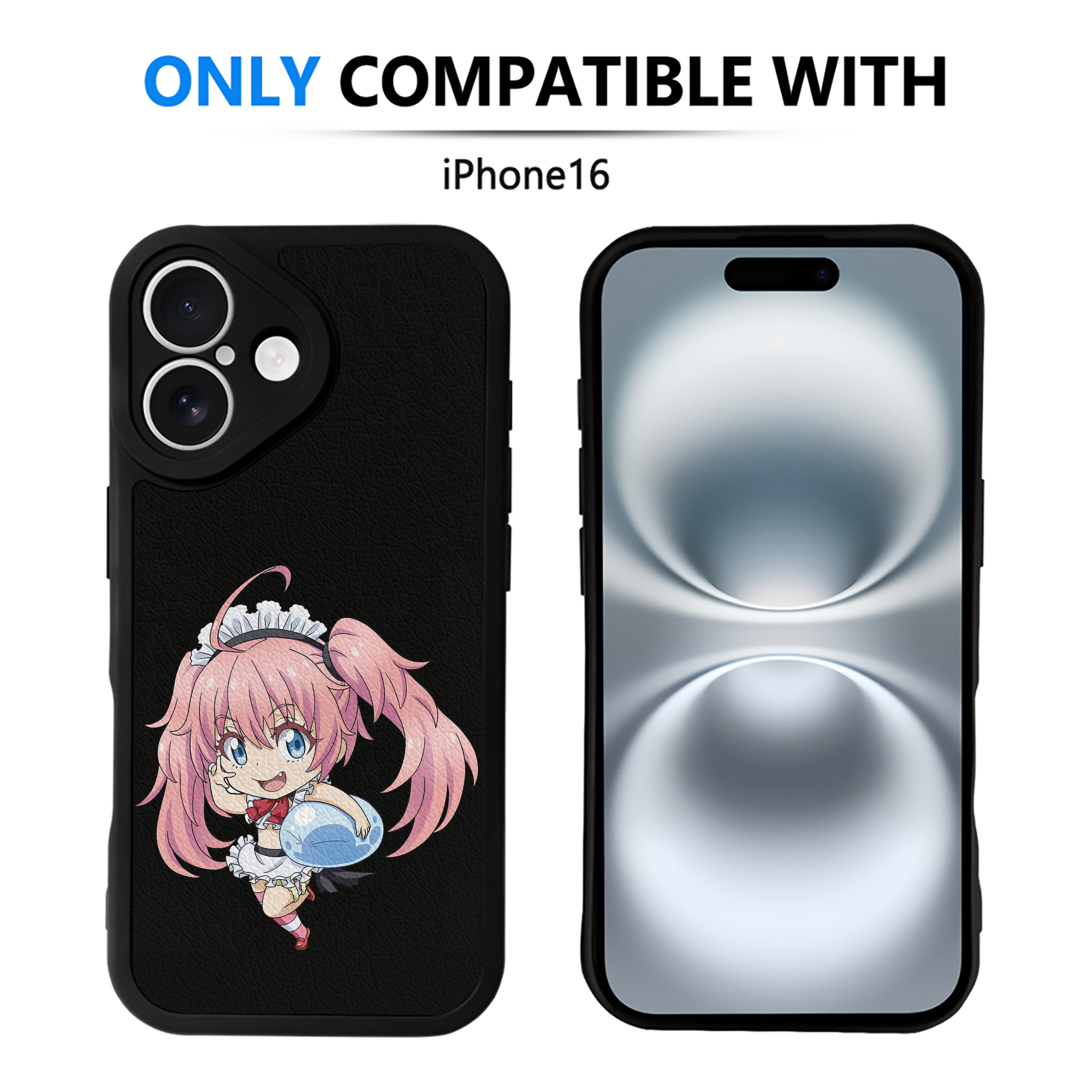 （画像用） 転スラ Regarding Reincarnated to Slime 【iPhone 16シリーズ対応】シリコンスマホケース（レザー調） 材質：シリコン